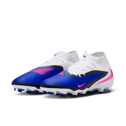 Nike Phantom 6 High Academy Multi-Ground Soccer Cleats (Racer Blue/White/Pink Blast) Size 10