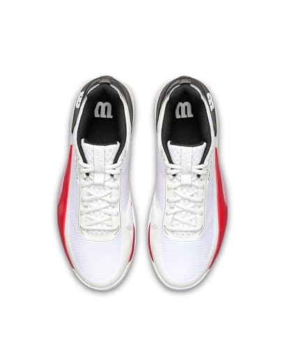 WILSON Rush Tour 5 Clay Men's Tennis Shoe - White/Black/Infrared, Size 9