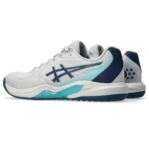 ASICS Men's Gel-Dedicate 9 Pickleball Tennis Shoes, 10.5, Concrete/MAKO Blue