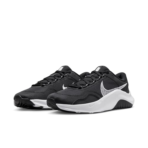 Nike Women's W Legend Essential 3 Nntraining Shoes, Black White Iron Grey, 11 US
