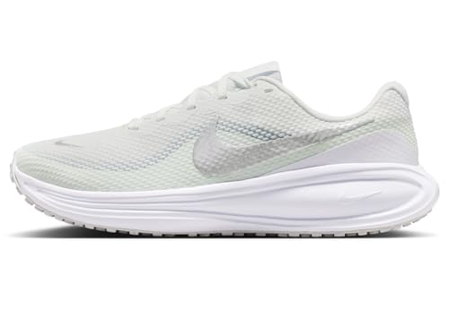 Nike Women's Revolution 8 Road Running Shoes, Off White/Metallic Silver-Barely Green, 9