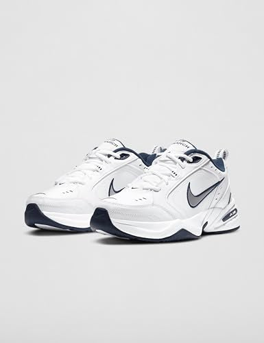 Nike Men's Air Monarch IV Training/Workout Shoes, White/Metallic Silver, 8.5
