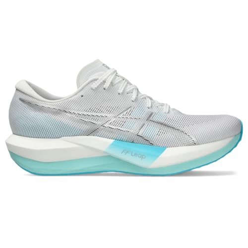 ASICS Unisex Magic Speed 5 Running Shoes, 11.5M / 13W, White/Pure Silver