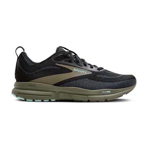 Brooks Men’s Trace 4 Neutral Running Shoe - Black/Ebony/Dusty Olive - 11 Medium