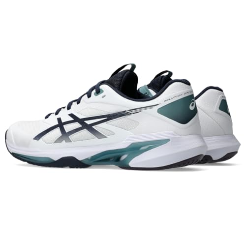 ASICS Men's Solution Speed FF 4 Tennis Shoes, 9.5, White/Midnight