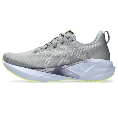 ASICS Women's NOVABLAST 5 Running Shoe, 7, Gravel/Blue Fade