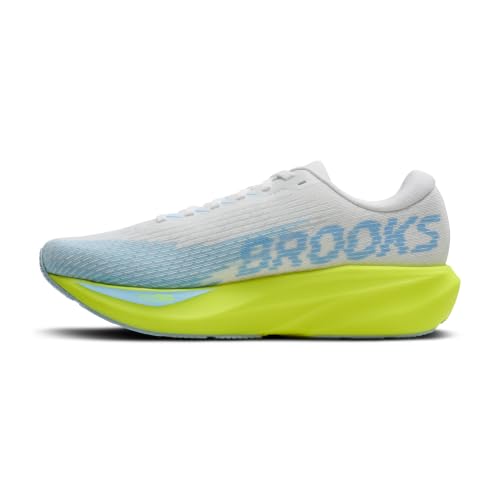 Brooks Women’s Ghost Amp Neutral Running Shoe - White/Blue/Nightlife - 8 Medium