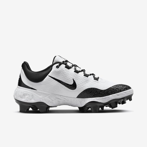 Nike Alpha Huarache Elite 4 Low MCS Men's Baseball Cleats (FD6255-108, White/Black) Size 12