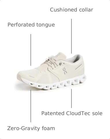 On Men's Cloud 5 Sneakers, Cream/Sand, Off White, 11.5 Medium US