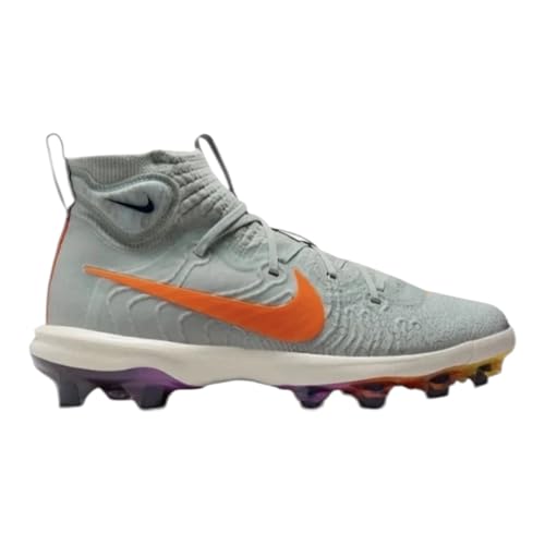 Nike Alpha Huarache NXT MCS Men's Baseball Cleats Light Silver/Laser Orange HF1132-001 Size 9