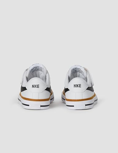 Nike Unisex Kids Court Legacy, White/Black/Desert Ochre/Gum Light Brown, 1Y