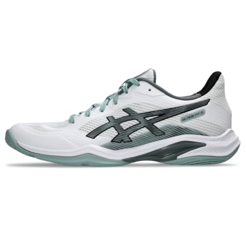 ASICS Men's Blade FlyteFoam 2 Volleyball Shoes, 9.5, White/Ocean Haze