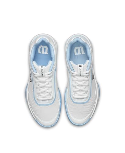 WILSON CourtGlide Women's Tennis Shoe - White/Airy Blue/Navy Blazer, Size 10 US