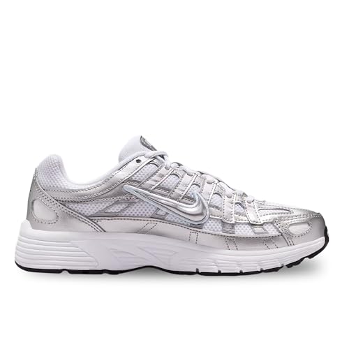 Nike P-6000 Big Kids' Shoes (White/Blue Tint/Black/Metallic Silver) Size 6
