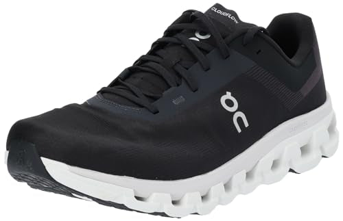 On Women's Cloudflow 4Sneaker, Black White, 8.5 US