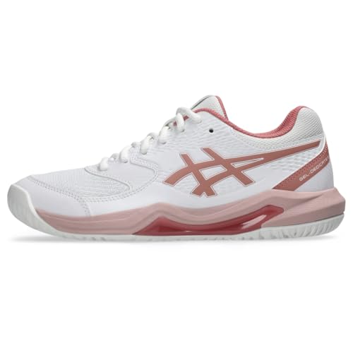ASICS Women's Gel-Dedicate 8 Tennis Shoes, 9, White/Rose Rouge