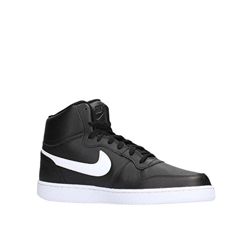 Nike Men's Ebernon Mid Casual Sneakers (11, Black/White)