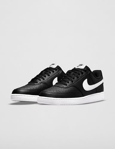 Nike Men's Court Vision Low Next Nature Shoes, Black/White-Black, 10
