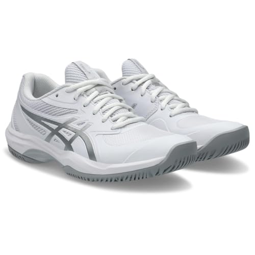 ASICS Women's Game FlyteFoam Tennis Shoes, 7.5, White/Pure Silver