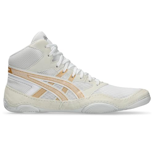 ASICS Men's Snapdown 4 Wrestling Shoes, 9.5, White/Pure Gold