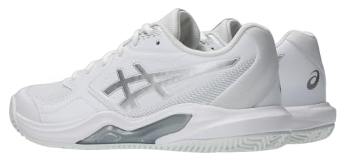 ASICS Women's Gel-Dedicate 9 ClayTennis Shoes, White Pure Silver, 6.5 US
