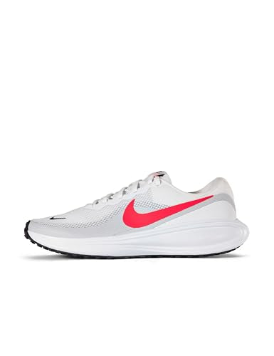 Nike Men's Revolution 8 Road Running Shoes, White/Bright Crimson-Pure Platinum-Black, 11