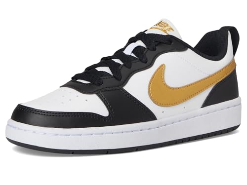 Nike Unisex Kids Court Borough Low Recraft (Big Kid) Black/Metallic Gold/Black/White 4.5 Big Kid Medium