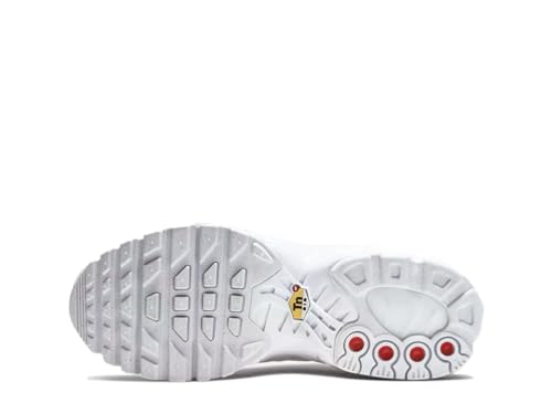 Nike girls Air Max Plus shoe, White Metallic Silver 100, 6 Big Kid
