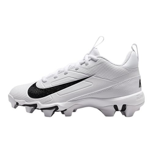 Nike Big Kids' Alpha Menace 4 Shark Football Cleats, White/Black White, 3Y