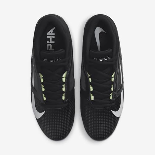 Nike Alpha Menace 4 Pro Football Cleats (FD7037-001, Black/Light Smoke Grey/White) Size 10.5