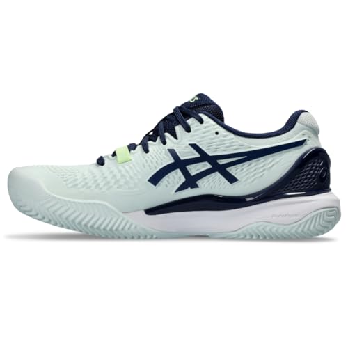 ASICS Women's Gel-Resolution 9 Clay Tennis Shoe, 9.5, Pale Mint/Blue Expanse