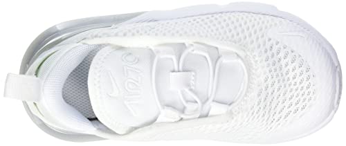 Nike Baby/Toddler Air Max 270 Shoes, White/White/Metallic Silver, 7C