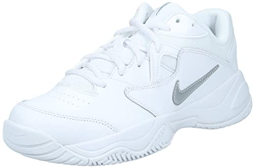 Nike Women's Women's Nike Court Lite 2 Athletic Shoe, White/Metallic Silver-White, 9.5 Regular US