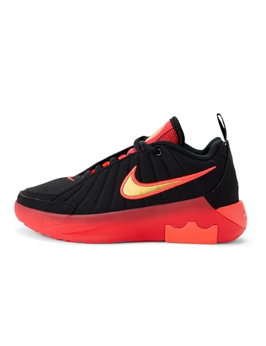 Nike Little Kid's Lebron Witness IX Basketball Shoes, Black/Metallic Gold-University Red, 1.5Y
