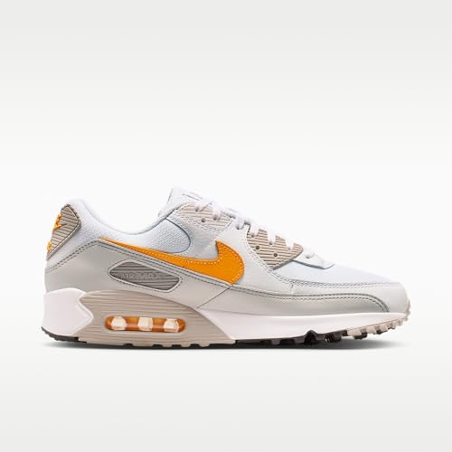 Nike Air Max 90 Men's Shoes (White/College Gray/Burst Gray/Laser Orange) Size 9