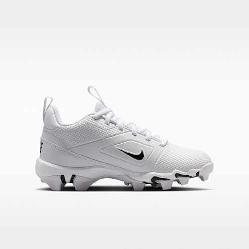 Nike Big Kids' Alpha Menace 4 Shark Football Cleats, White/Black White, 3Y