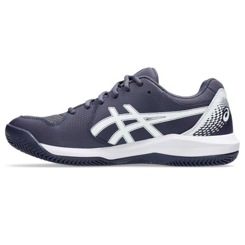 ASICS Dedicate 8 Clay Mann Tennis Shoes Blue White, Indigo mist white, 9 US
