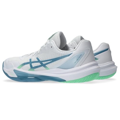 ASICS Men's Sky Elite FlyteFoam 3 Volleyball Shoes, 9.5, White/SABA Blue