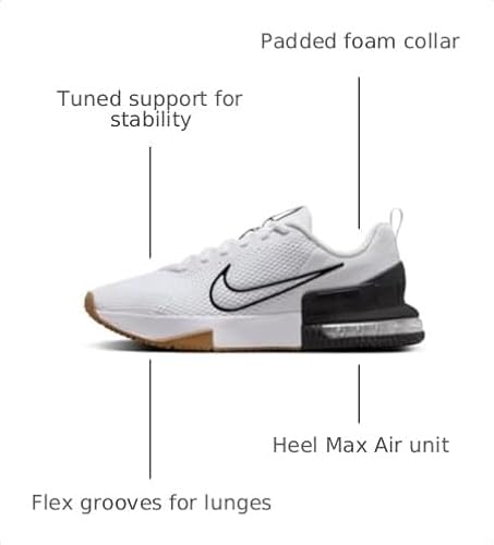 Nike Men's Air Max Alpha Trainer 6 Workout Shoes, White/White-Black-Gum Medium Brown, 10