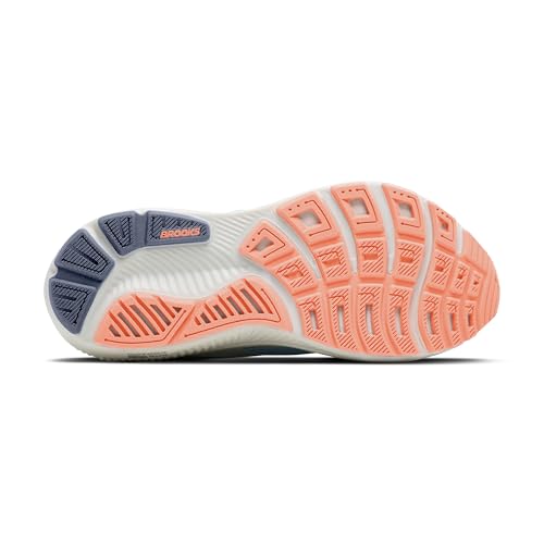 Brooks Women’s Ghost 18 Neutral Running & Walking Shoe - Star White/Cyber Peach/Grey - 8 Medium