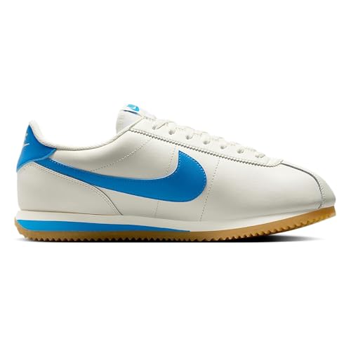 Nike Cortez Leather Men's Shoes (DM4044-112, Sail/Gum Yellow/Light Photo Blue) Size 9