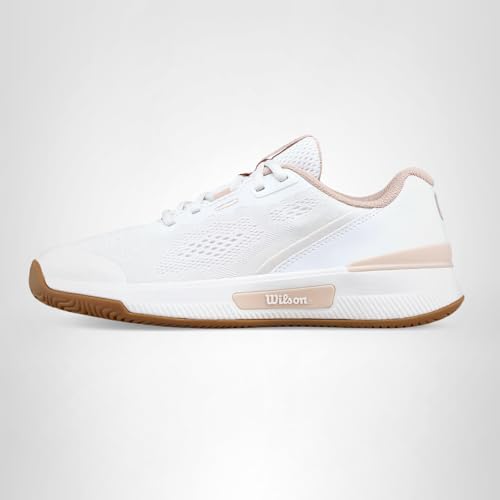 WILSON Intrigue Pro Women's Tennis Shoe - White/Cameo Rose/Gum, Size 5.5