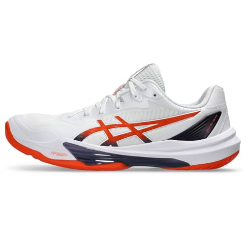 ASICS Men's SKY ELITE FF 3 Volleyball Shoe, 103 (white/nova orange), 26.5 cm 2E