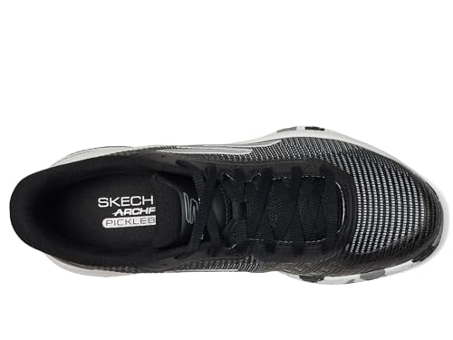 Skechers Women's Pickleball Viper Court Pro 2.0 Sneaker, Black/White, 6.5 Medium