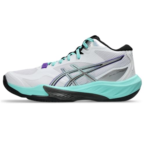ASICS Women's Sky Elite FF MT 4 Volleyball Shoes, 9.5, White/Radiant Amethyst