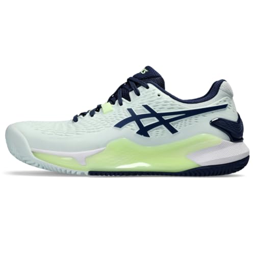 ASICS Women's Gel-Resolution 9 Clay Tennis Shoe, 9.5, Pale Mint/Blue Expanse