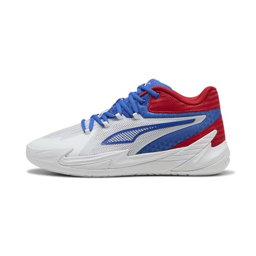 Puma Men's Dagger Basketball Shoes, White-Mountain Blue-for All Time Red AH25, 9