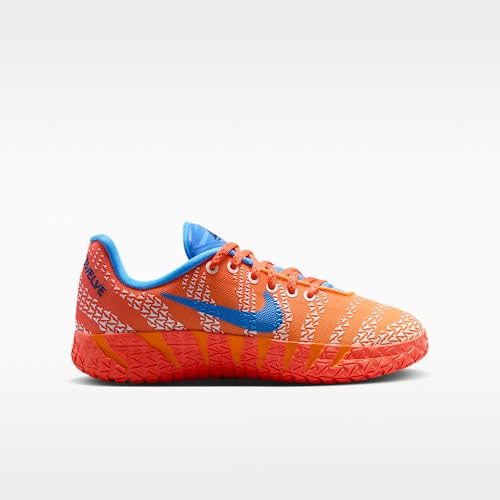 Nike Ja 3 Big Kids' Basketball Shoes (Blue Crystal/Turf Orange/Midnight Navy/Metallic Silver) Size 3.5