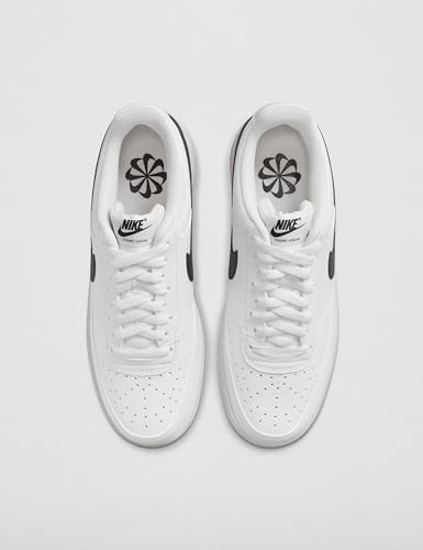 Nike Men's Court Vision Low Next Nature Shoes, White/Black-White, 7