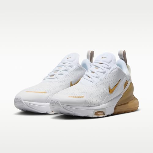 Nike Air Max 270 Premium Women's Shoes (White/Team Gold/Truly Gold/Metallic Gold) Size 7.5